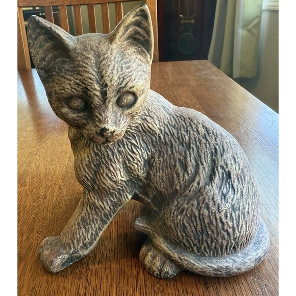 Small Standing Kitty Cat Garden Statues, Approx 7” Tall - Picture 1 of 5